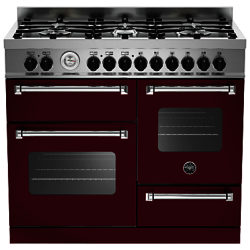 Bertazzoni MAS1006MFET Electric Dual Fuel Cooker Vino Burgundy